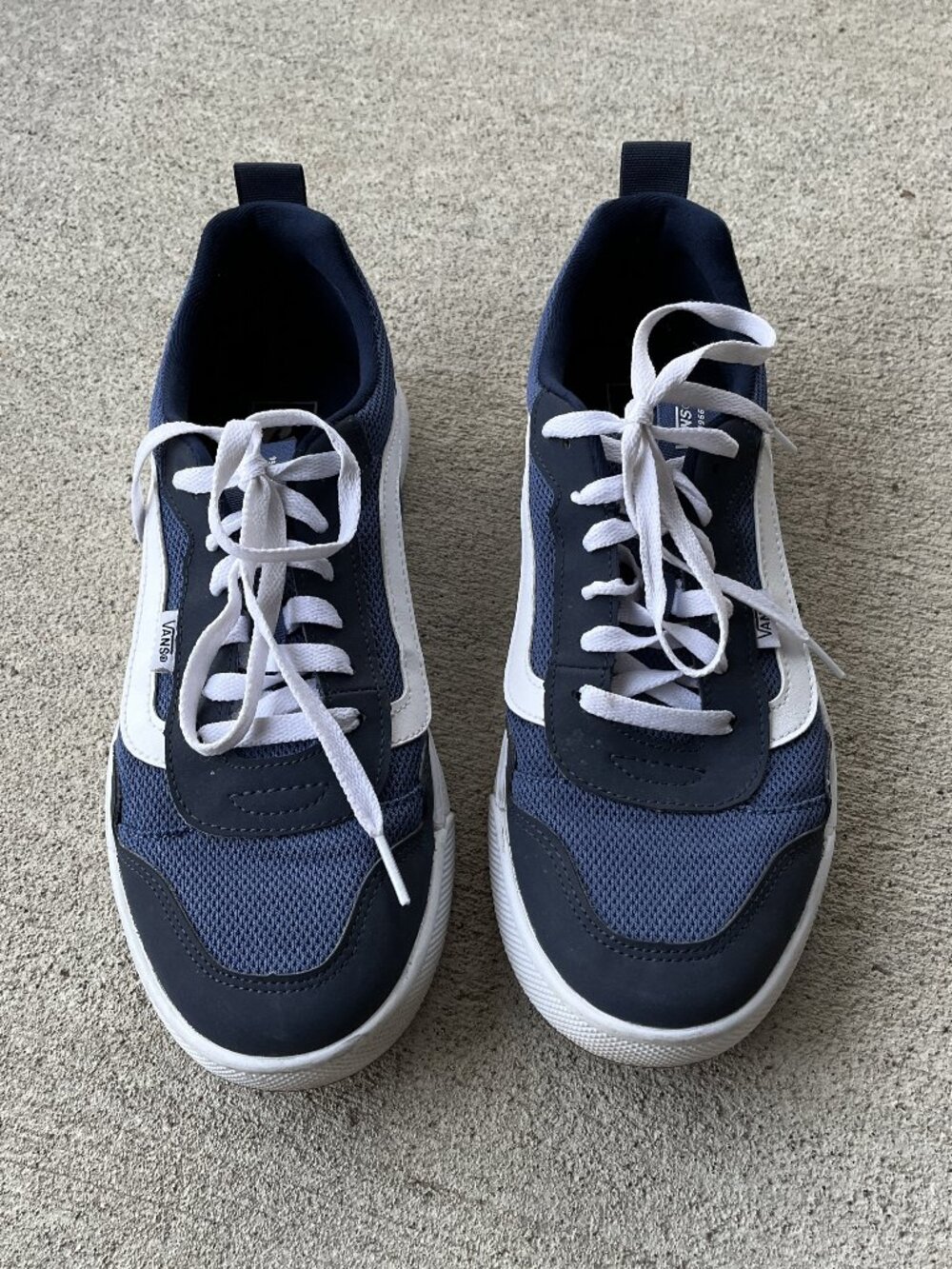 Vans Range EXP Navy Blue/White Mesh Sneakers - Men's 9.5